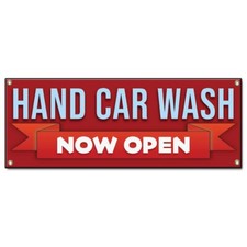 Hand Car Wash Now Open Banner Concession Stand Food Truck Single Sided