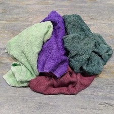 Colored Terry Towels, Bulk Shop Rags for Cleaning & Wiping Cloth - Bags