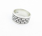 MEXICO 925 Sterling Silver  Vintage Enamel Brick Wall Band Ring Sz 7.5  RG3859 — photo 3