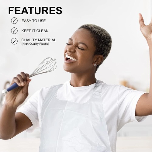 MT Products Einweg weiß Poly Schürze 46" x 28" schwer - 25er Pack - Bild 4 von 10