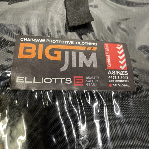 Elliotts Chainsaw Safety Chaps BigJim Black Long Pants Leg Wrap Protectors - Picture 3 of 7