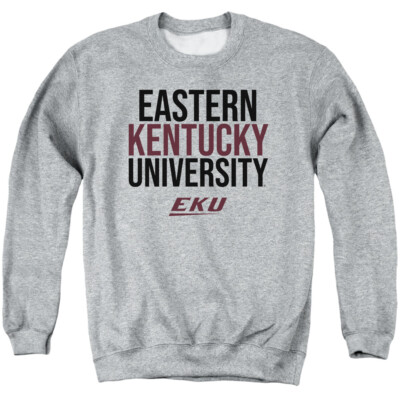 Eastern Kentucky Adult Crewneck Sweatshirt Stacked, Athletic Heather, S-3XL