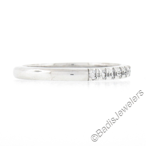 NEW Classic 18k White Gold 0.25ctw Round Prong Diamond 2.2mm Wedding Band Ring - 第 6/8 張圖片