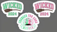 Wicked Movie Show Stickers  Set of 3  Decal Tumbler Laptop Phone Tablet