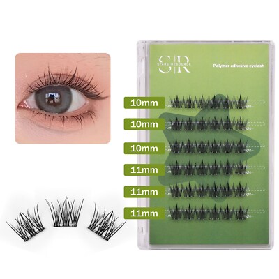 Klebefreie Wimpern selbstklebend Katzenelfen falsche Wimpern natürliche Einzelcluster