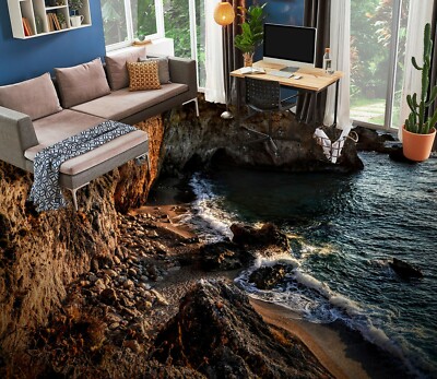 3D Seaside Stone SKE1856 Floor Wall Paper Wall Print Decal Wall Deco Bea