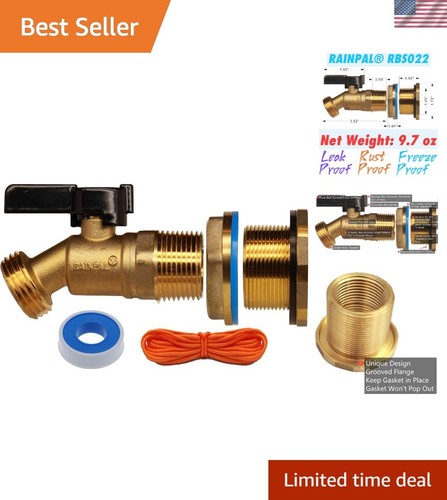 Quality Brass Bulkhead Spigot with Lifetime – Perfect for Rain Barrels
