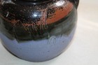 Vtg Stoneware Art Pottery Blue Glazed Teapot Kettle ? signature on side NOS — photo 6