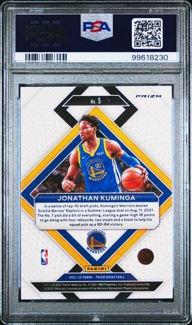 2021-22 Panini Prizm - Emergent Jonathan Kuminga #5 Green Wave