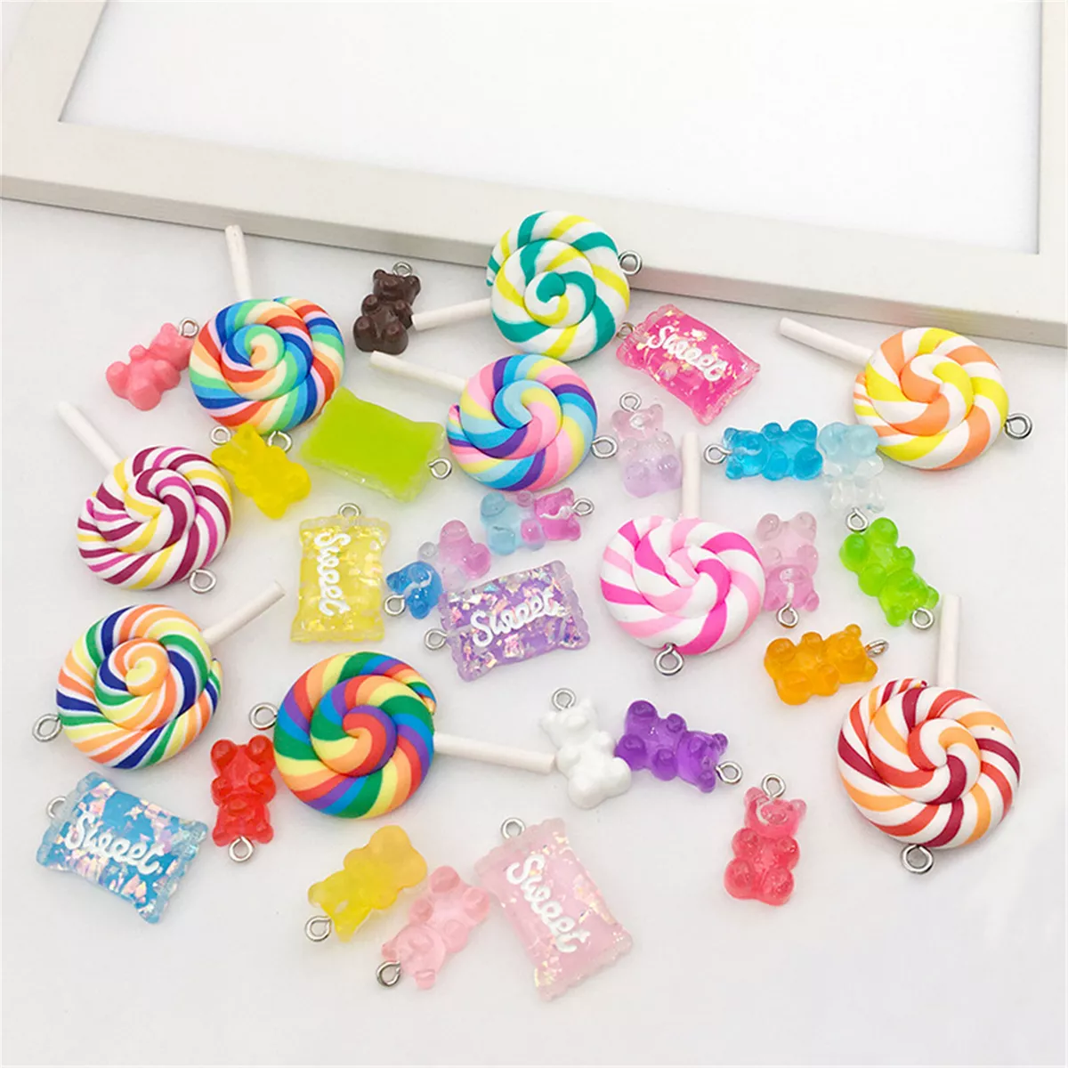 Gummy Bear Beads for Charms, Gummy Bear Charms, Candy Beads, Resin