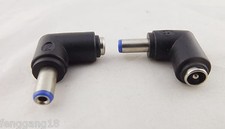2x DC 5.5 x 2.1mm Female To 5.5 x 2.1mm Male Right Angle Power Adapter Connector