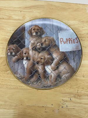Franklin Mint ASPCA Vintage Decorative Plate Adopt a Puppy 8 1/3'' round