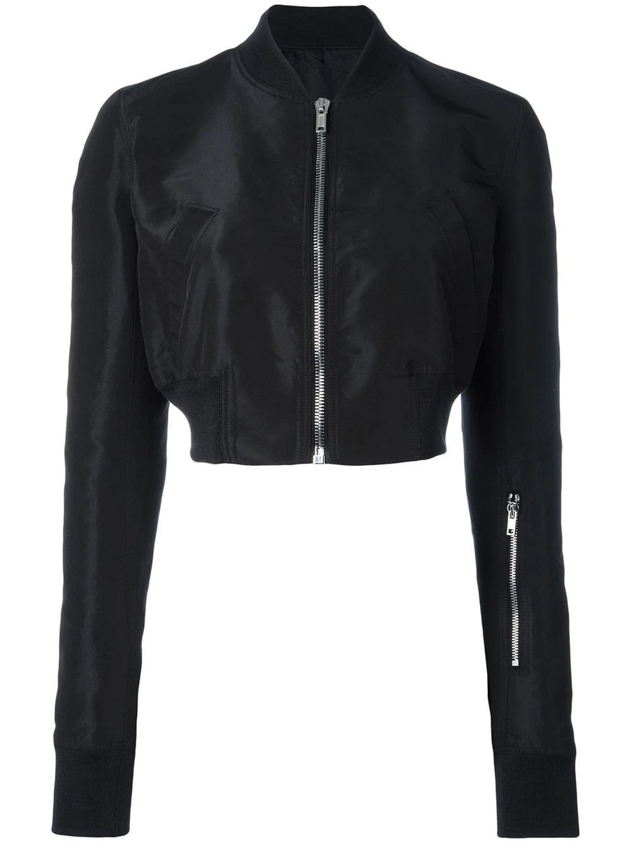 NWT RICK OWENS Glitter Cropped Bomber Jacket SIZE 46(IT)/US(10)
