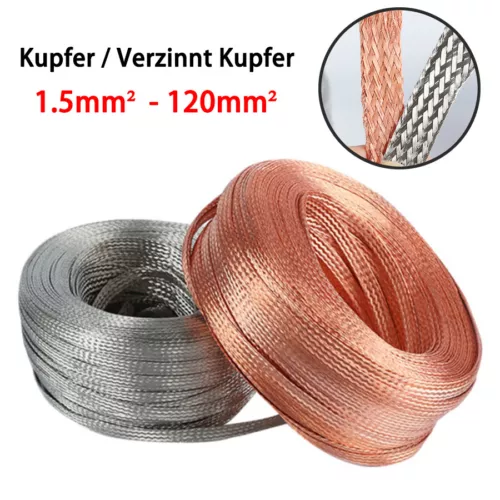 Nastro di massa rame + passacavo rete di rame 2,5 mm² 4 mm² 6 mm² - 50 mm² nastro di rame - Foto 2 di 10