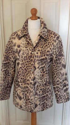 Hucke Leopard Print Quilt Coat Size UK12