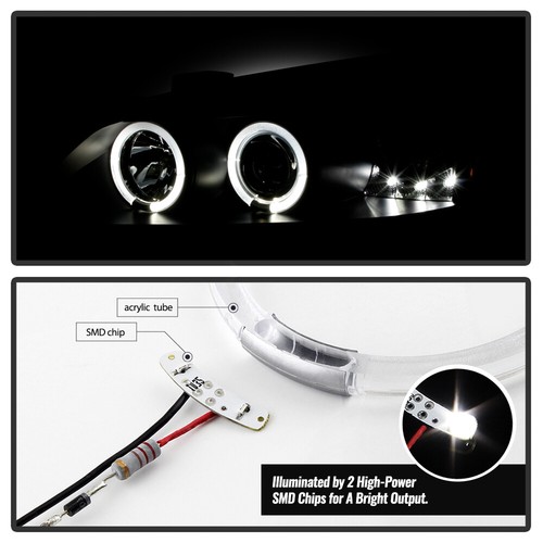 Blk 2005-2010 Pontiac G6 LED Halo Projector Headlights Lamps Left+Right 05-10 - Picture 8 of 11