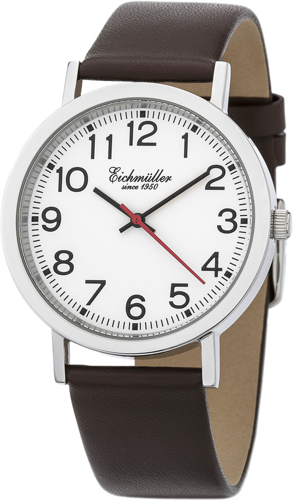 Calibration Müller Station Style Mens Watch Polished Leather Strap Brown 5ATM
