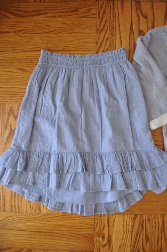 Gap Kids Dusty Blue Ruffle Tank + Sequin Horse Hoodie + Gauze Skirt Sz L 10 NWT - Picture 2 of 6