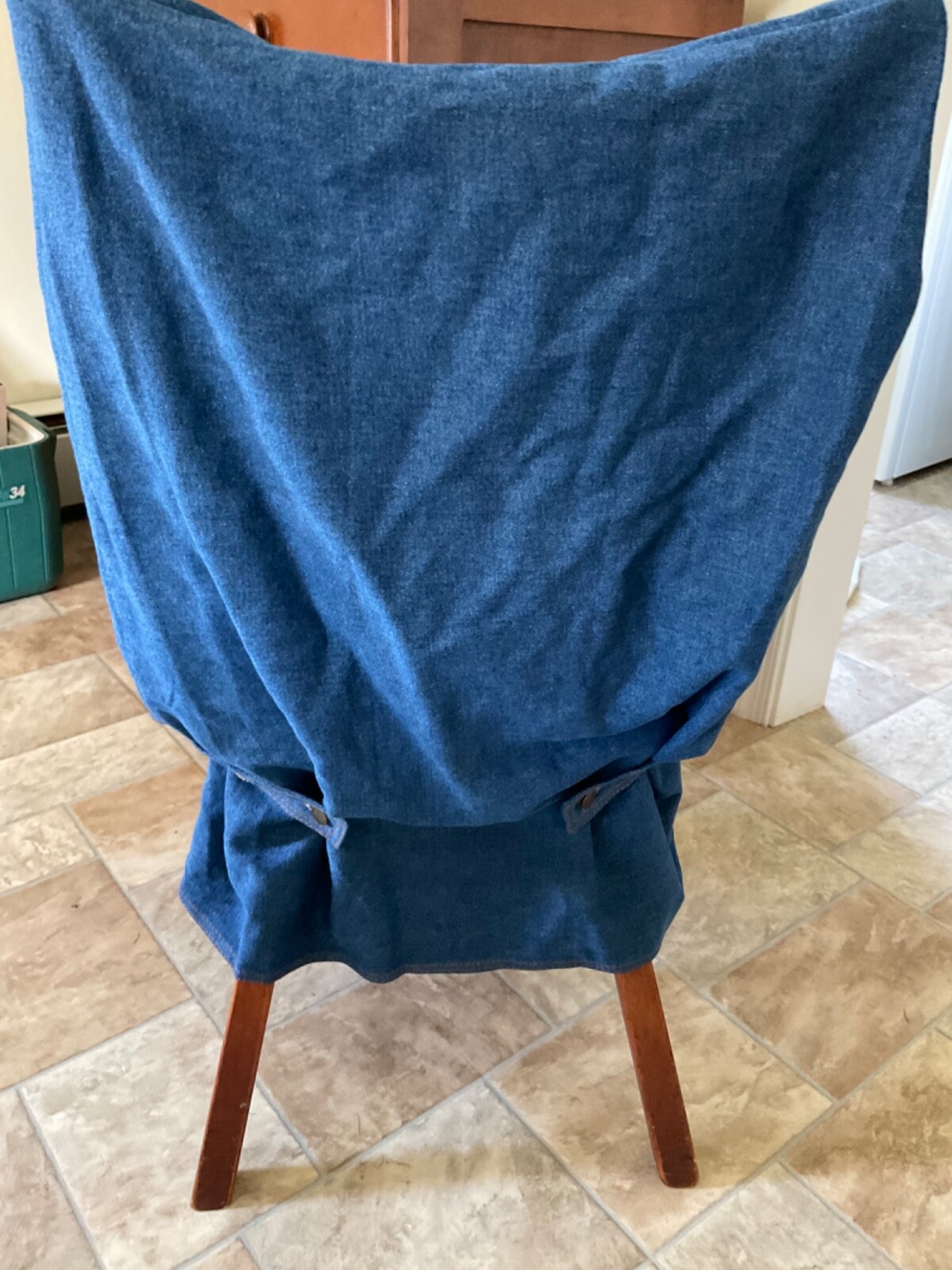Farmhouse Dining Room Chair Slipcover Blue Jean fabric 100 Cotton, Sure Fit eBay