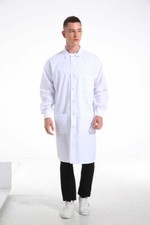 Laboratory Coat - Unisex Snap-On Lab Coats with Knit Cuffs Set of 2 