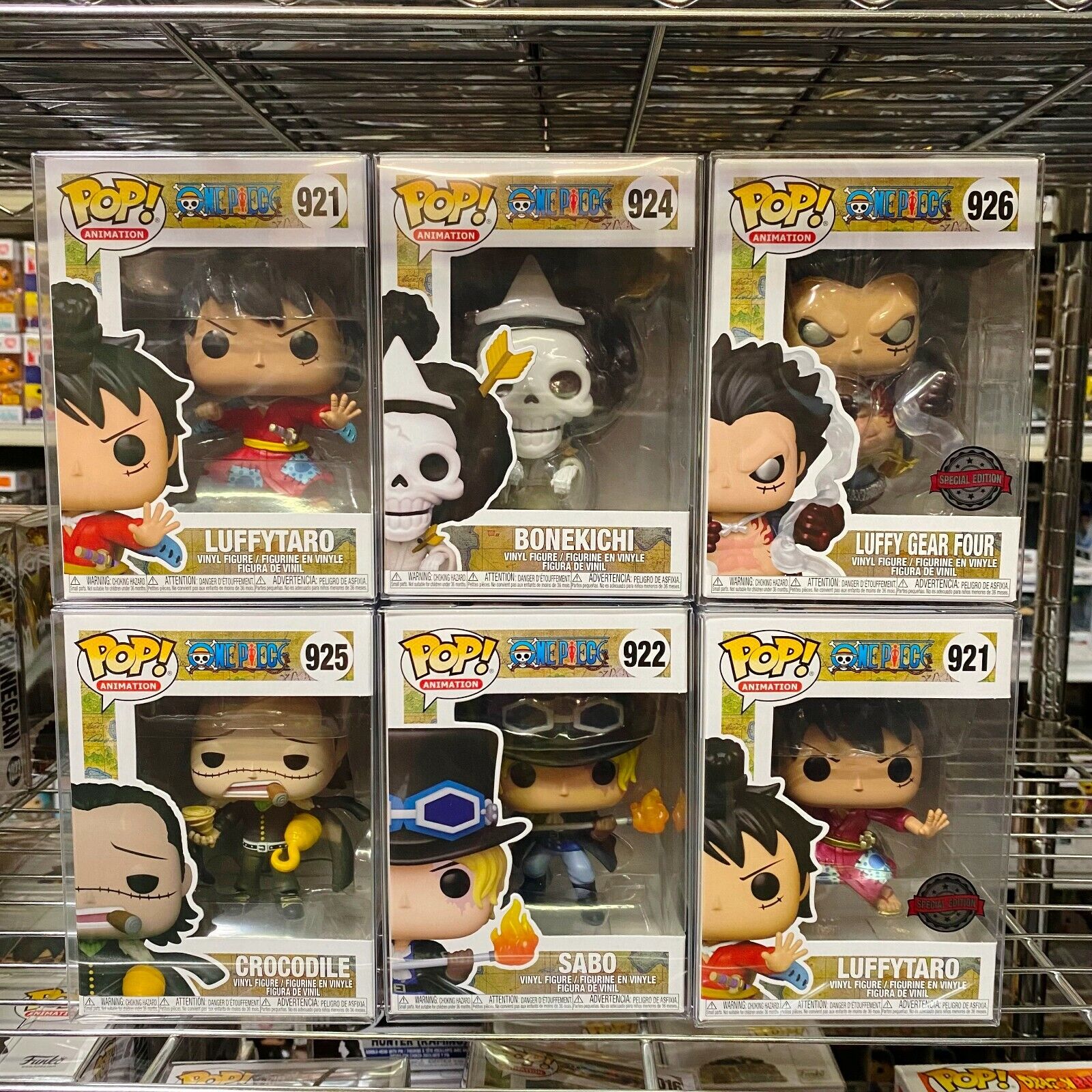 Funko Pop OnePiece : Luffy, Bone, Crocodile, Sabo, Luffy Gear Four Vinyl 1x