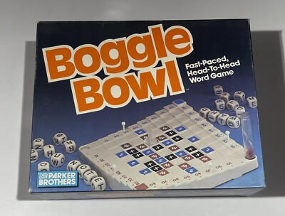 Vin. 1987 PARKER BROTHERS BOGGLE BOWL Word Building Board Game Components Sealed