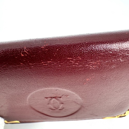 Auténtico Cartier Monedero Estuche Cartera Cuero Burdeos Mastrin Must Mastrin - Imagen 20 de 20