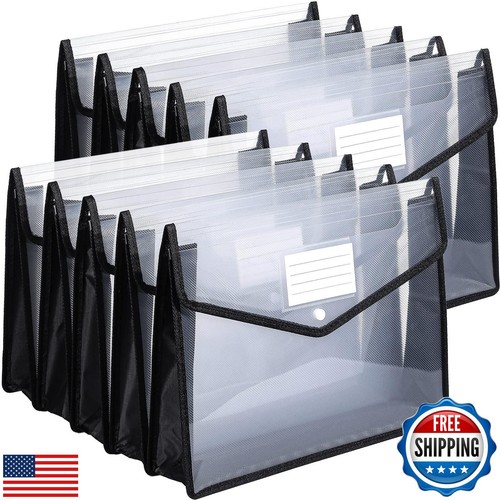 10 Pieces Plastic File Folders Envelope Expanding File Wallet Organizer Docum