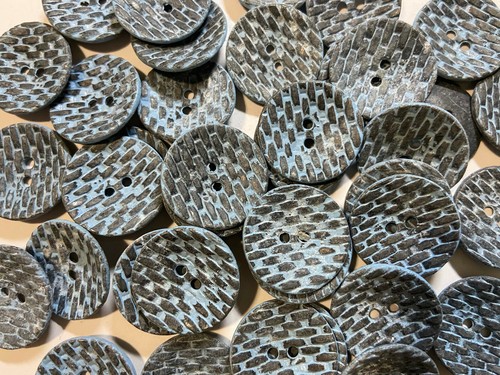 Vintage Metal Button Pewter/Dusty Blue Patina Finish 13mm 18mm 23mm 2hole - Picture 9 of 10