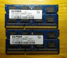 RAM Portatile 2x2GB DDR3 ELPIDA PC3-8500S-7-10-F1