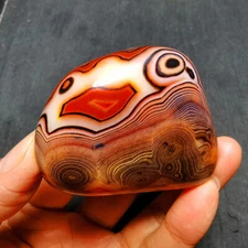 HOT86.9G Natural Polished Banded Agate Crystal Madagascar 6455+