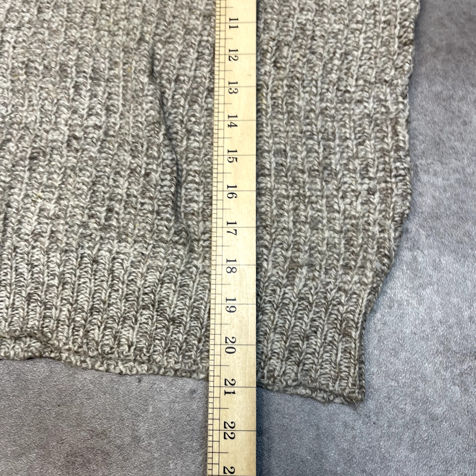 Vintage Knit Sweater Kids Large Chunky Hand Knitted Wool Jumper, Brown image 8