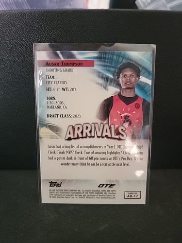 Ausar Thompson Topps Finest Overtime Elite Arrivals Rookie 2022-23 - Picture 2 of 2
