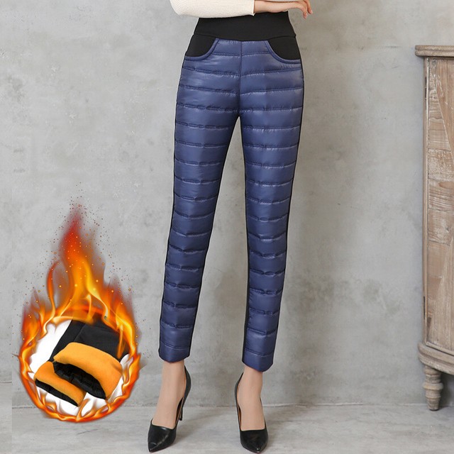 Women's Puffa Puffer Trousers Pants Duck Down Padded Quilted Outdoor Winter Warm eBay