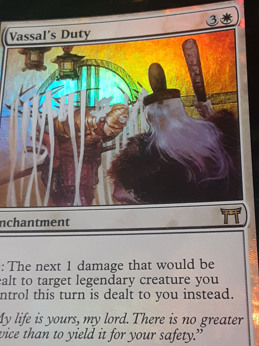 Vassal's Duty 1x FOIL CHK MTG Champions Kamigawa Rare MINT white Vassal's Duty 1x FOIL CHK MTG Champions Kamigawa Rare MINT white