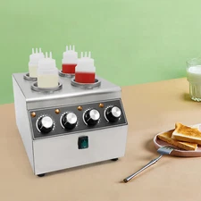 800W Electric Sauce Warm Heat Machine Sauce Warmer Dispenser w/Squeeze Bottle