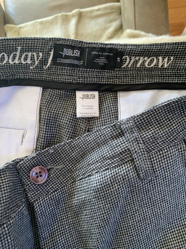 Mens Publish Black/White Check Jogging Pants 38X30 - Picture 9 of 12