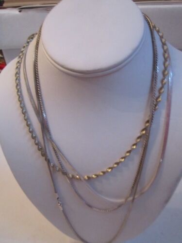 4 STERLINGSILBER HALSKETTEN - VERSCHIEDENE DESIGNS - 30g TW - LOT #5 - BOX SC-3