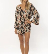 SISSTREVOLUTION SUNNY SIDE Women's L/S Woven Romper - BLK - Medium - NWT