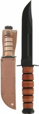 Ka-Bar Single Mark Ka-Bar Fixed 1095 7" Blade Leather Handle and Sheath 1320