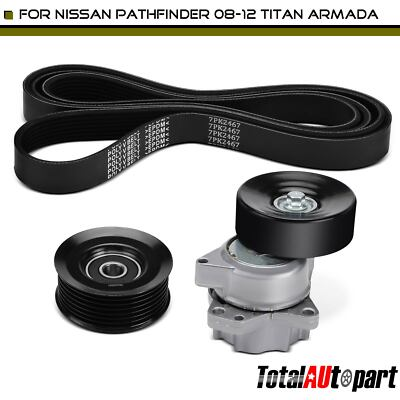 #ad 3x Serpentine Belt Drive Component Kit for Nissan Armada 05 15 Pathfinder Titan $58.08