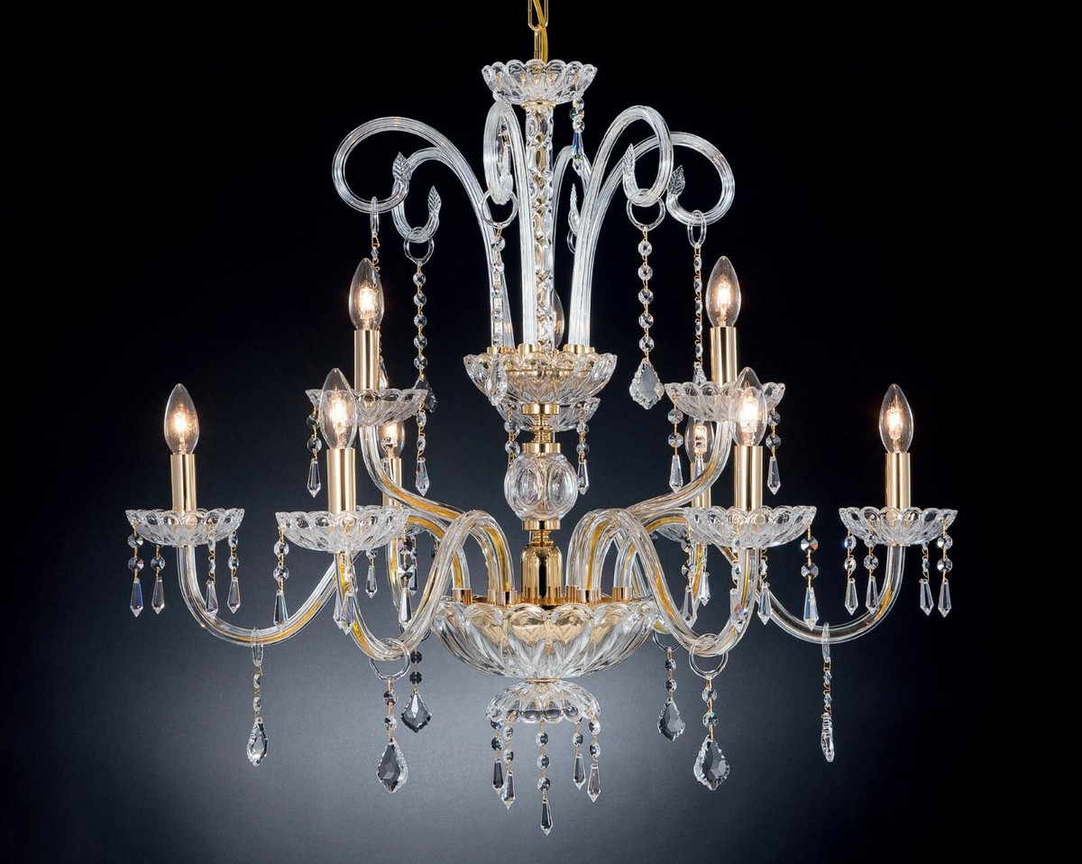 Sonatina 14 Light 120V Chandelier in Heirloom Gold with Clear Crystals from Swarovski
