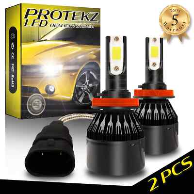 LED Headlight Protekz Kit H11 6000K Low Bulb for 2005 - 2009 PONTIAC MONTANA