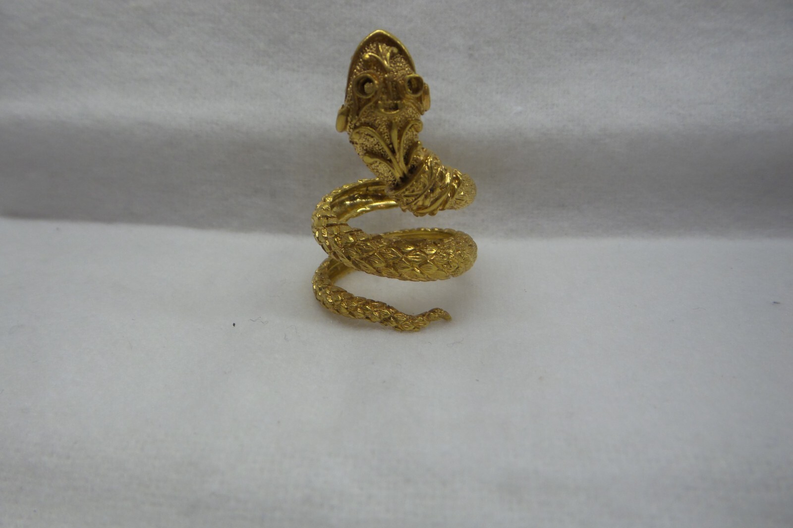 Heavy Detailed Solid 14kt Double Coiled Snake Rin… - image 13