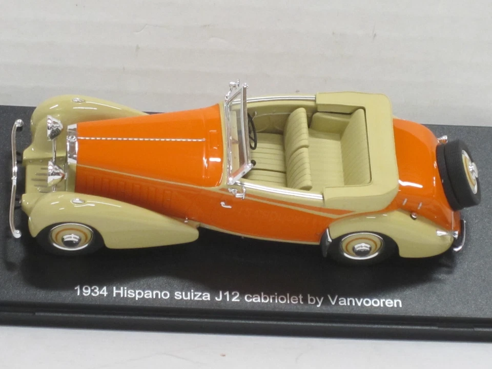 Hispano-Suiza J12 Cabrio 1934 orange/creme NEU Esval EMEU43002A 1:43 limitiert - Bild 3 von 4