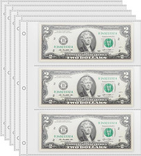 50 Pack Currency Sleeves, 3-Pocket Banknote Sleeves, 8.5  11 Sheet Protectors