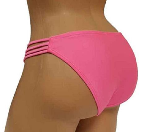SO Girls Swimwear Bikini Bottom Lined Side Strap Strings Juniors Hot Pink NEW - Picture 2 of 2