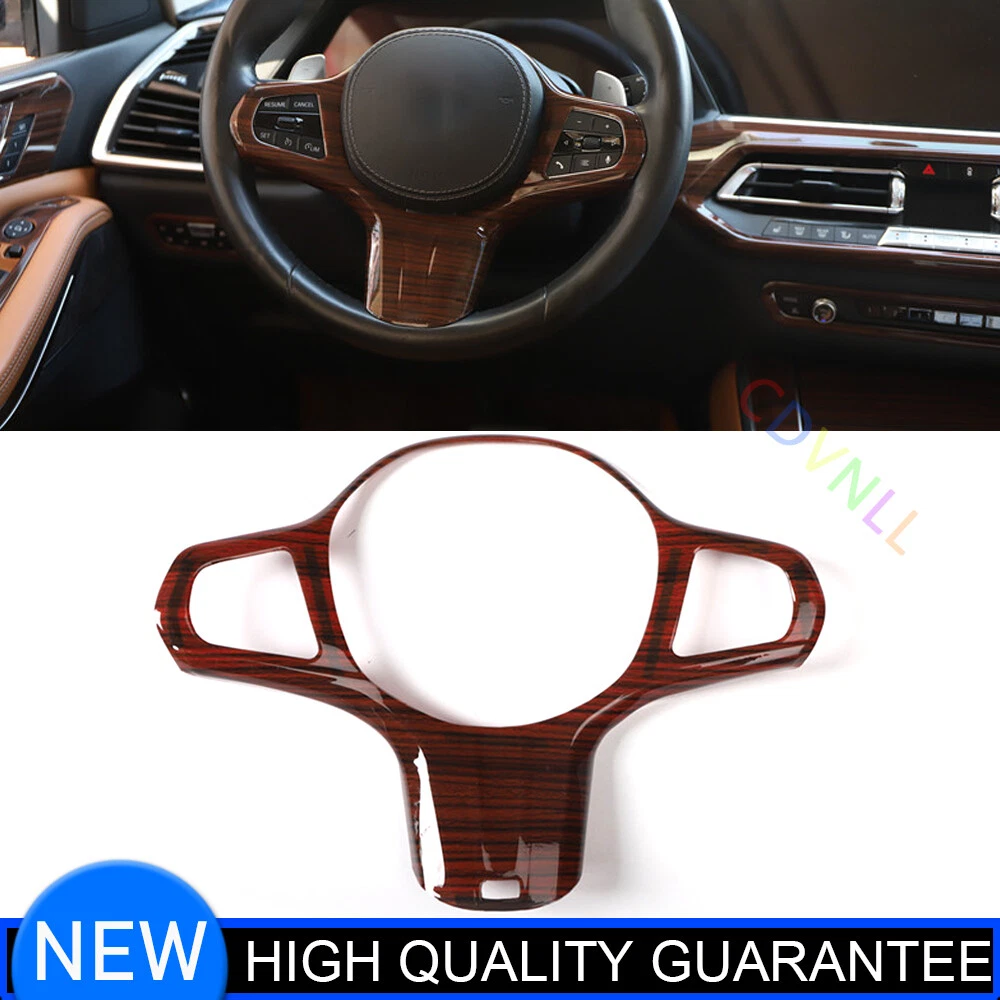 Interior Steering Wheel Button Cover Trim 1* Fit For BMW X5 2019-2021 Wood Grain