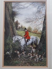 Peter Lindsey Original Watercolour And Ink Painting Fox Hunting 'The Greaves'