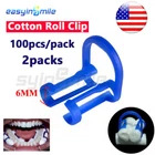 200Pcs Dental Disposable Cotton Roll Swab Holder Clip Teeth Ortho Accessories